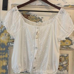 Aeropostale white eyelet top.  NWT Size L